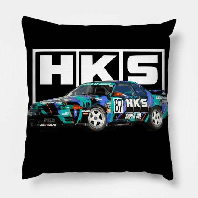 HKS power Skyline R32 GT-R Japan Mt. Fuji GTR JGTC ZERO-R Pillow by cowtown_cowboy