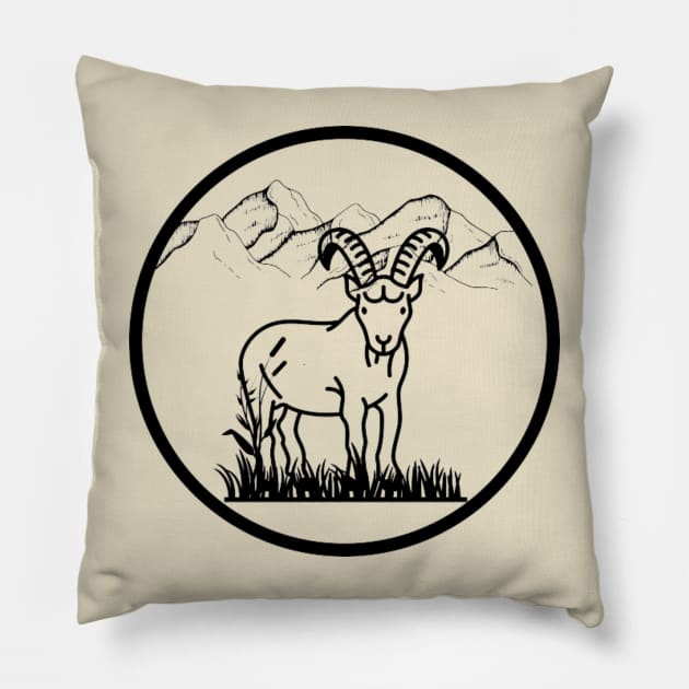 Mountain goat Pillow by Vacay