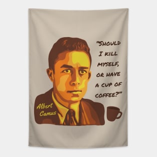 Albert Camus Portrait and Quote Tapestry