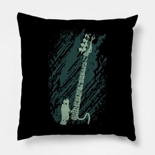 Bass Guitar Grunge Pillow