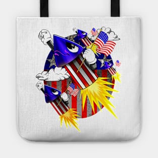 4th Of July American Flag Fireworks Funny Tote