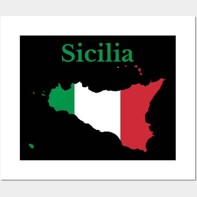 Sicily souvenir t-shirts map design