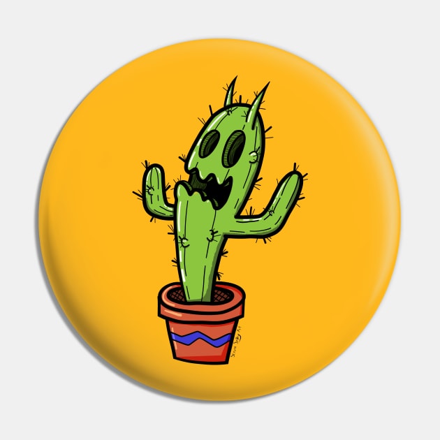 Gargoyle Cactus Pin by stevenselbyart