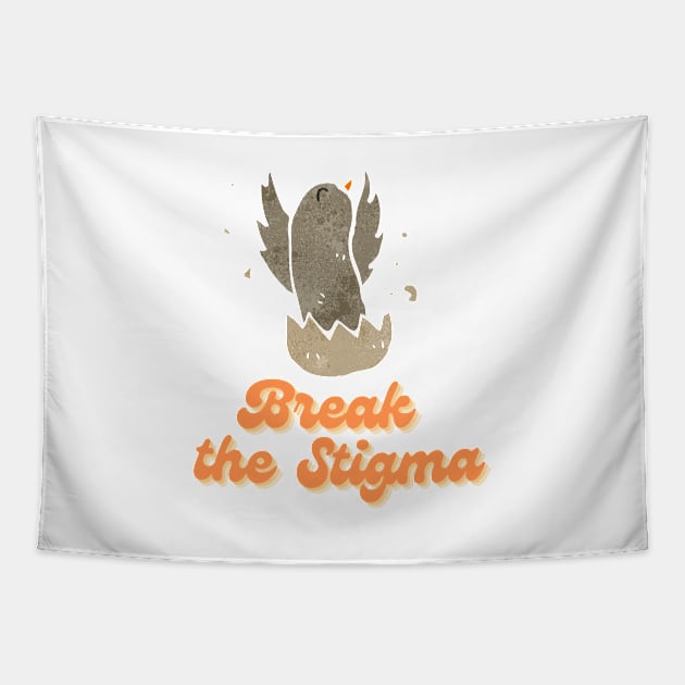 Cute Bird Break the Stigma Tapestry by DesignCravings