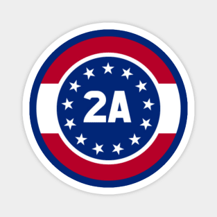 2A 2nd Amendment US Constitution Small Round Logo Magnet