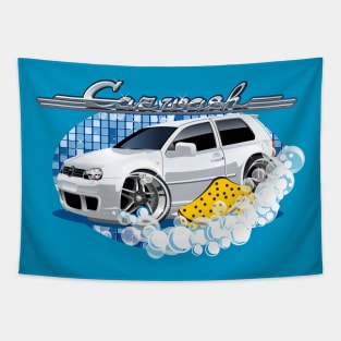 cartoon car wash Tapestry