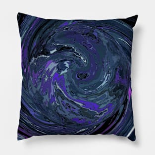 Purple Fluid Pour Ocean Wave Pillow