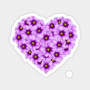 Purple Flower Heart Made of Million Bell Blooms Magnet