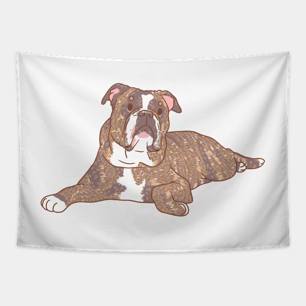 Brindle Bulldog Tapestry by Csieben