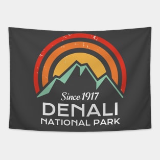 Denali National Park Retro Sticker Tapestry