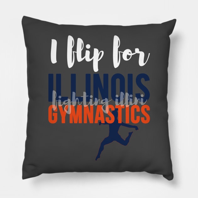 Illinois Gymnastics Pillow by gainerlayouts