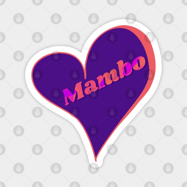 Mambo Retro Heart in purple, hot pink colors Magnet by Bailamor