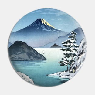 Fuji from Mitsuhama in Snow by Tsuchiya Koitsu Pin