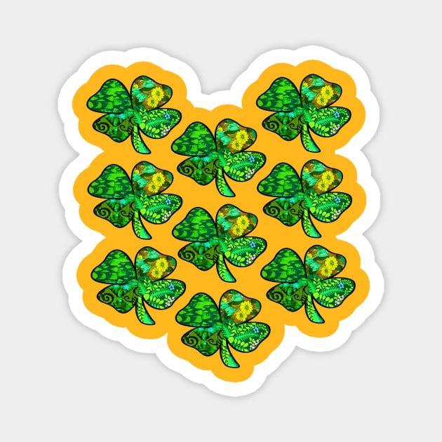 Retro Shamrock Tile Magnet by artbyomega