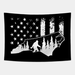 North Carolina Bigfoot American Flag Tapestry