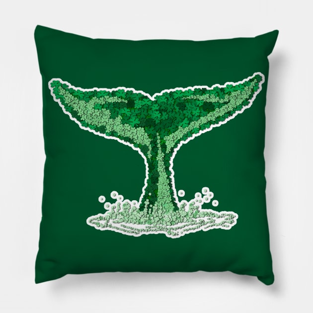 Shamrock Whale Tail Pillow by Peppermint Narwhal