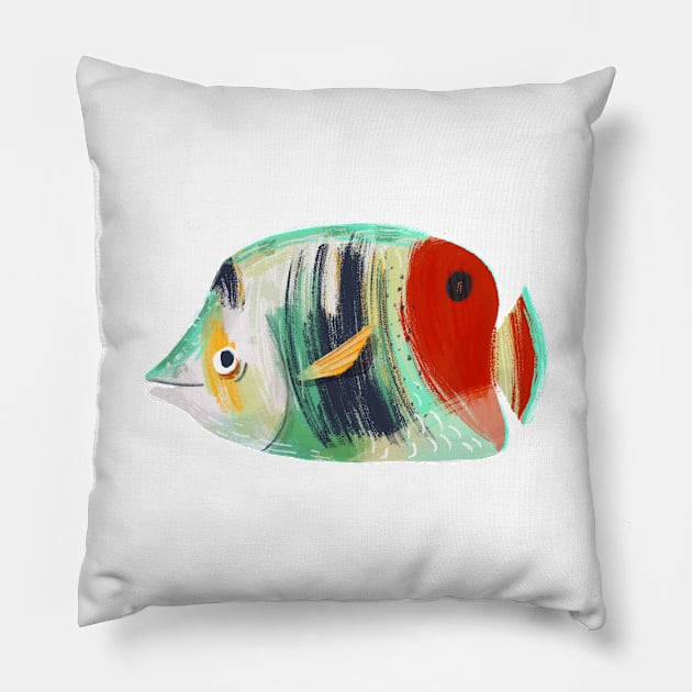 Butterfly Fish Pillow by tarynosaurus