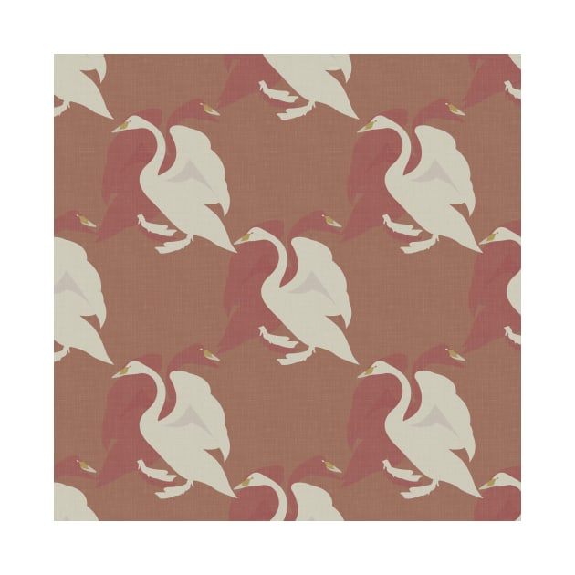 Swans in Vintage Neutral Shades by matise