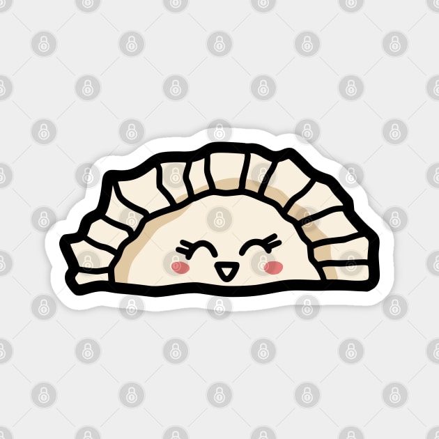 Smily Pierogi Kawaii Dumpling Magnet by Chigurena