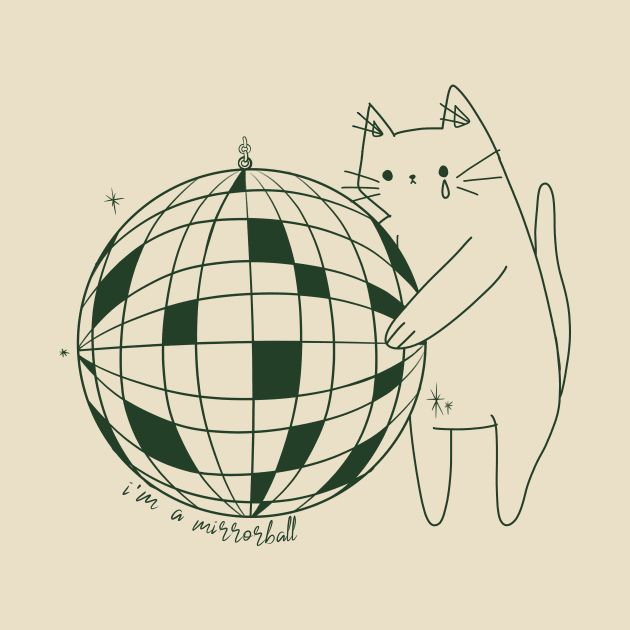 Mirrorball cat by sheroomy