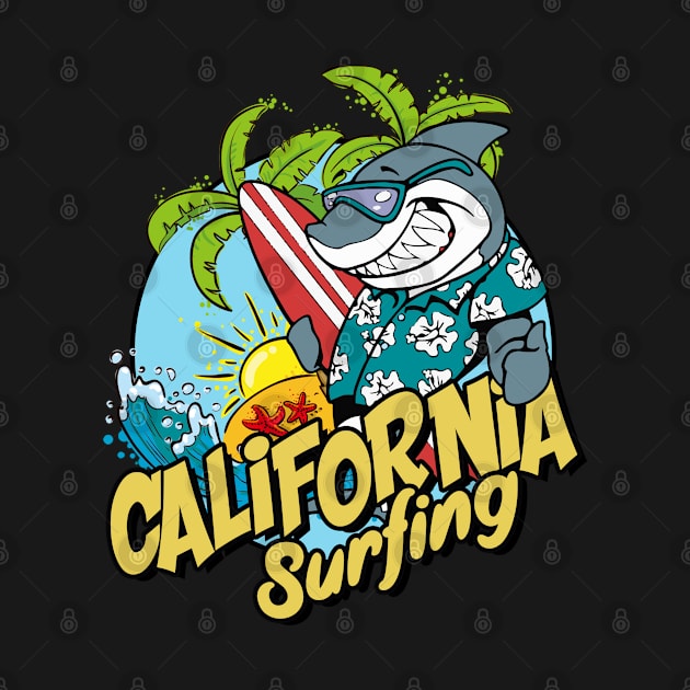 California surfing shark by SerenityByAlex