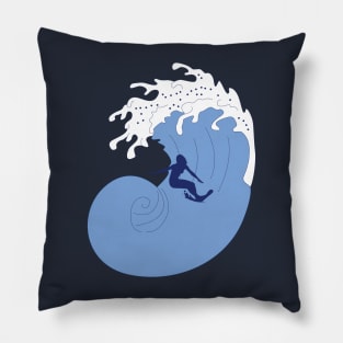 The surfer and the wave Pillow
