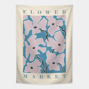 Flower market, Neutral botanical art, Retro print, Aesthetic poster, Exhibition art, Abstract flowers Tapestry