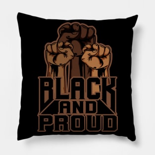 Black and Proud Fists Black History Month Pillow
