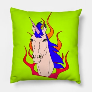 Unicorn With Flames Pillow