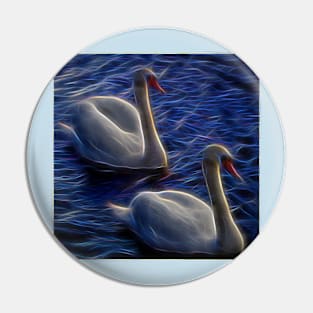 Electric swans Pin