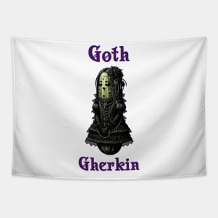 Goth Gherkin Anthropomorphic Gothic Emo Pickle Tapestry