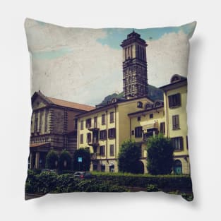 Italy sightseeing trip photography from city scape Milano Bergamo Lecco Pillow