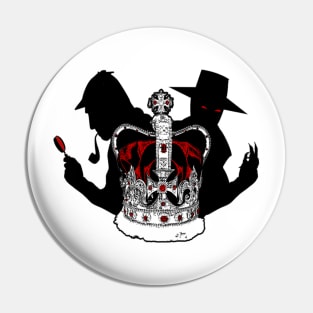 Sherlock Holmes and the Beast of Whitechapel, White Logo Pin