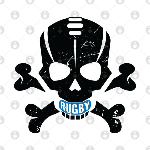 Rugby Fan Pirate Skull by atomguy