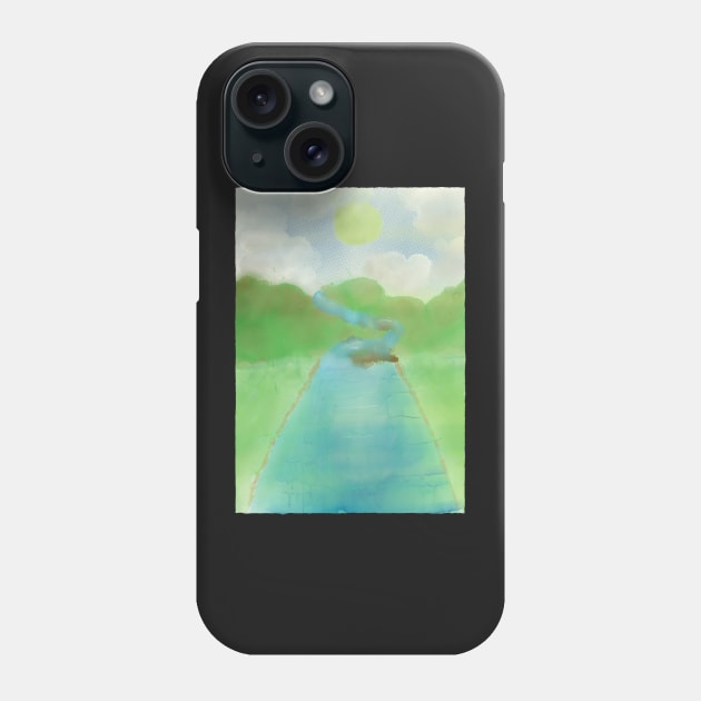 Mountain Stream Digital Watercolor Prints And Others Phone Case by nhitori