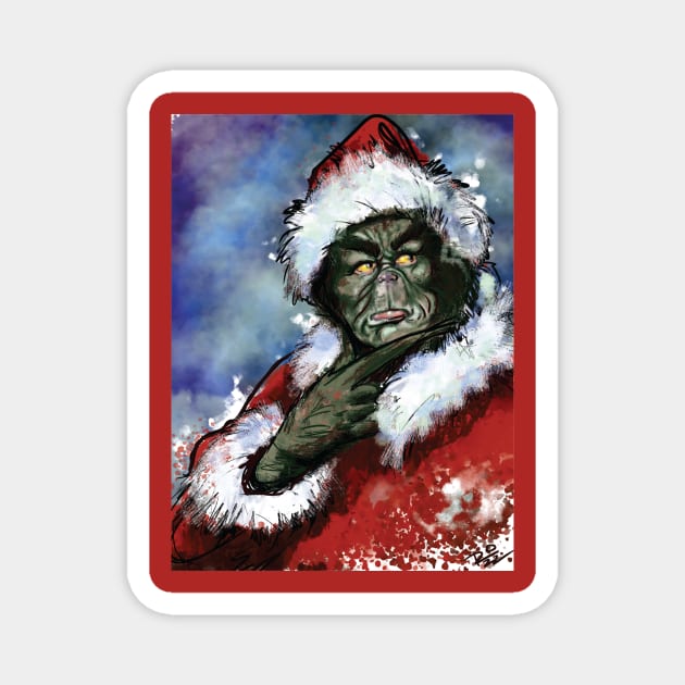 Merry Grinchmas Magnet by i4ni Studio