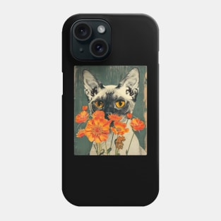 Devon Rex Cat Flowers Photo Cat Lover Gift Idea Phone Case