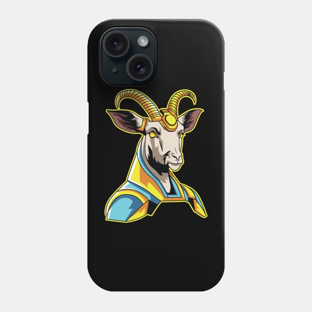 cyborg goat Illustration Phone Case by OVA