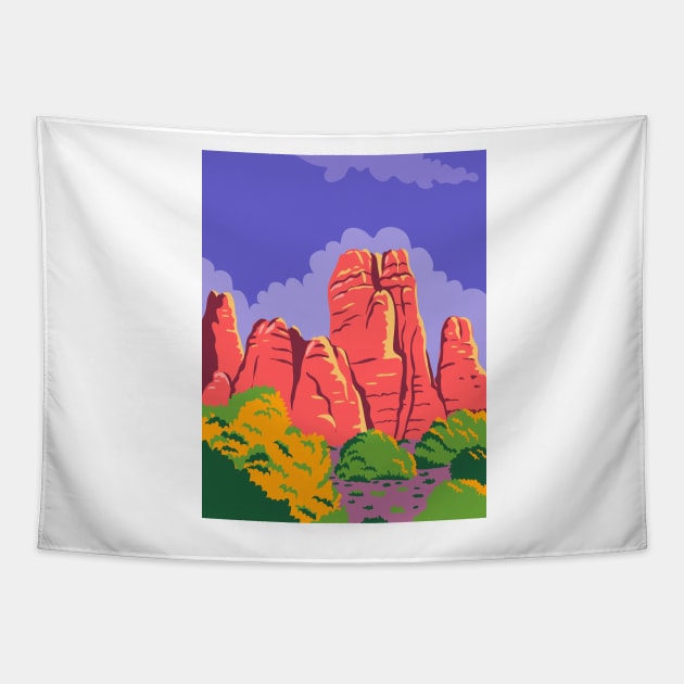 Canyonlands National Park in Moab Utah Utah United States WPA Poster Art Color Tapestry by retrovectors