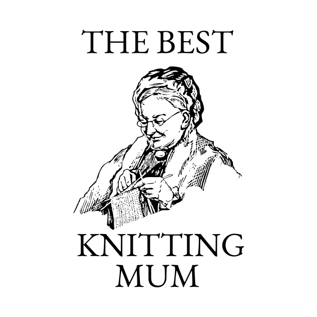 THE BEST KNITTING CRAFTS MUM LINE ART SIMPLE VECTOR STYLE, MOTHER OLD TIMES by the619hub