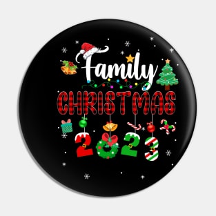 Family Christmas 2023 Matching Red Plaid Squad Santa Elf Pin