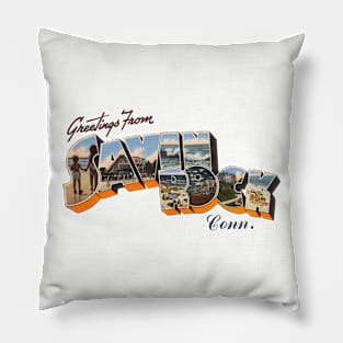 Greetings from Savin Rock Connecticut Pillow