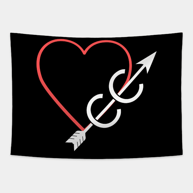 Heart And Cross Country Tapestry by Wizardmode