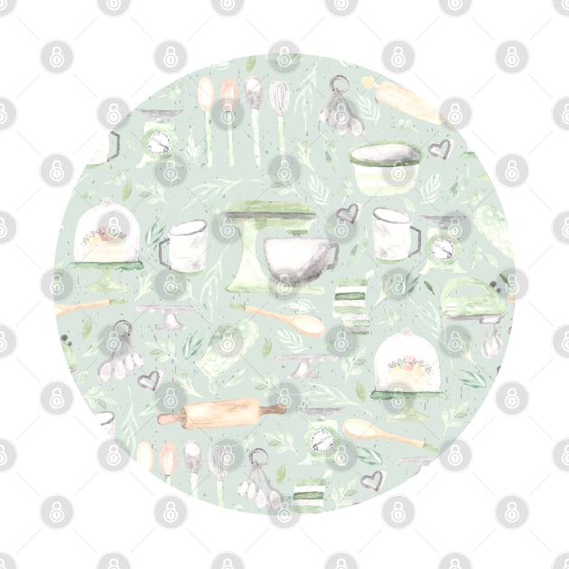 Baking Pattern | Mint Green | Texture by Harpleydesign