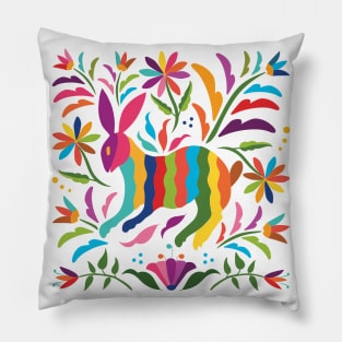 Mexican Otomí Rabbit by Akbaly Pillow