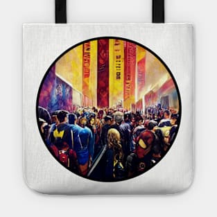 Inside Comic-Con Painting - Circle Tote