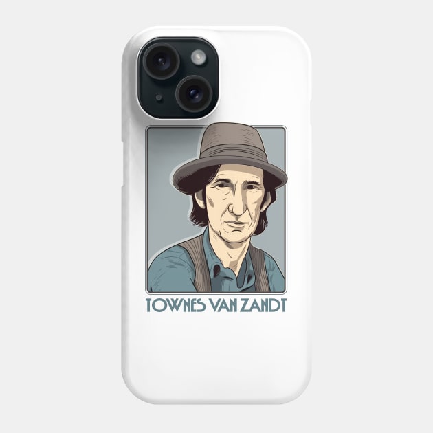 Townes Van Zandt / Retro Style Fan Illustration Phone Case by DankFutura