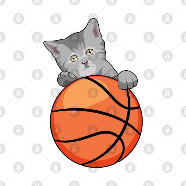 Cat with Basketball by Markus Schnabel