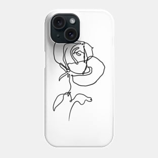 Rose leaves one line art Phone Case