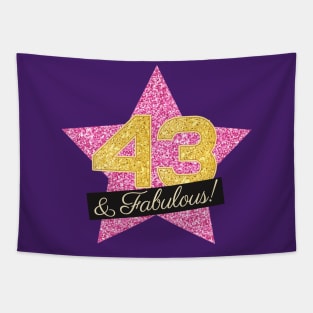 43rd Birthday Gifts Women Fabulous - Pink Gold Tapestry